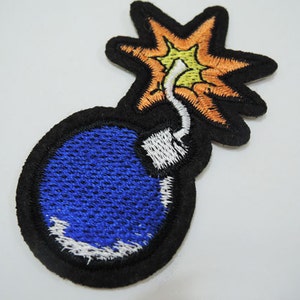 1pc Bomb Patch - Iron on Patch or Sewing Patch Blue Bomb Patch