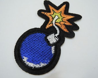 1pc Bomb Patch - Iron on Patch or Sewing Patch Blue Bomb Patch