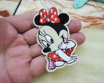 Pink Patches - 1 pcs of Iron on Patch or Sew on Patch Mouse