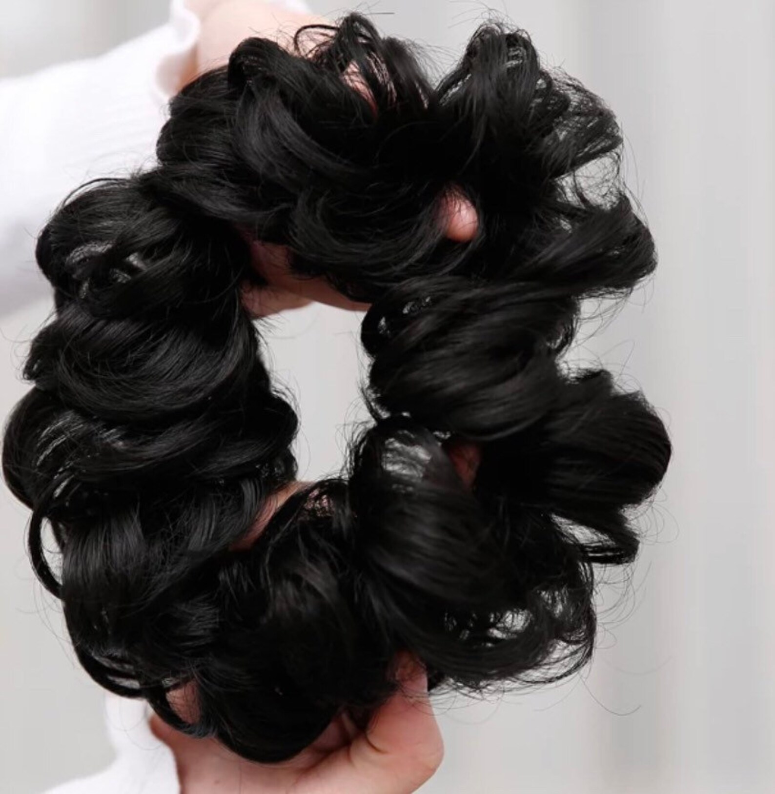 Hair Bun Coil Headband Black or Brown Messy Bun Faux Hair Headband Etsy