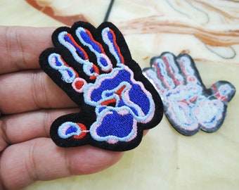 Iron On Patch - Hand Palm Patch Iron on Applique Embroidered Sewing Patches