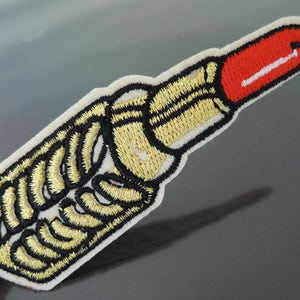 Iron On Patch - Lip Stick Patches Red Lip Sticks patch Applique embroidered patch Sew On Patch