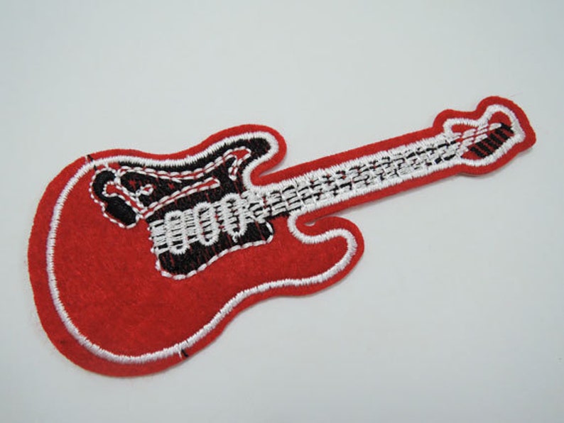 1pc Guitar Patch Iron on Patch or Sewing Patch Red Guitar Etsy