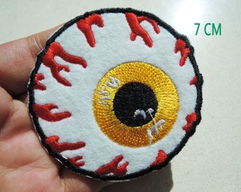 1pc Eye Patch - Iron on Patch or Sewing Patch Big Eyes with Eyelash Patch Blue Eye Patch Large Patch Plastic Bead Patch