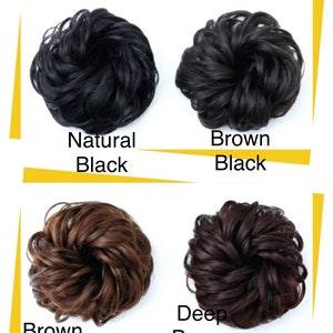 Hair Bun Coil Headband - Black or Brown Messy Bun Faux Hair Headband