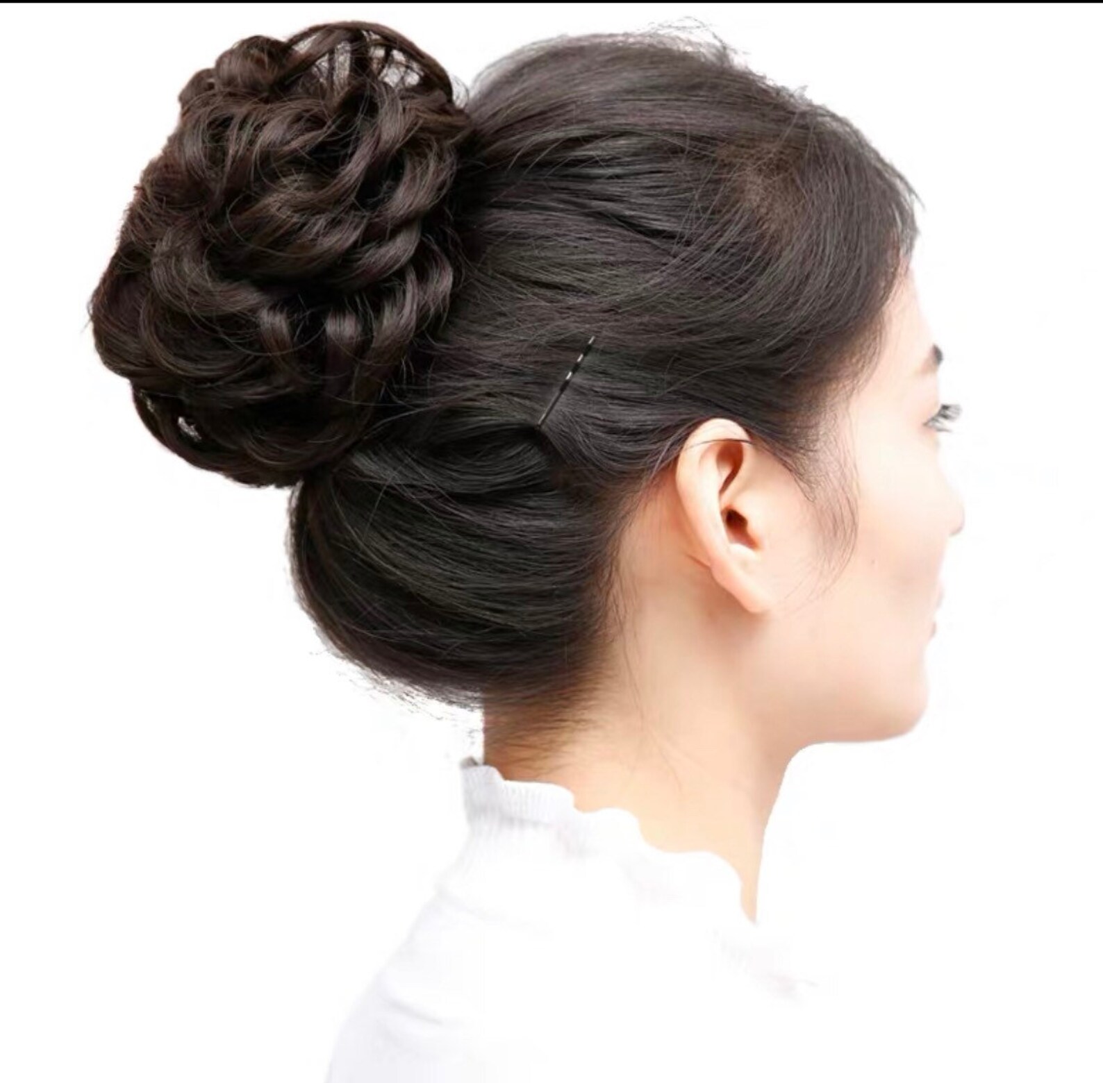 Hair Bun Coil Headband Black or Brown Messy Bun Faux Hair Headband Etsy