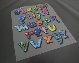 Letter Iron On Transfer - Iron on Vinyl Sheets Heat Transfer Sheet English Letters Fonts A-Z Alphabet Iron-On