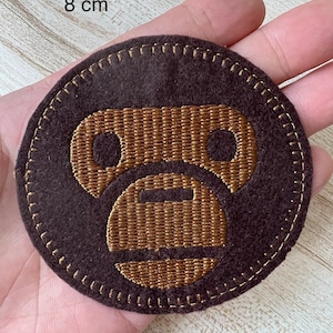 Iron on Patch - Ape Monkey Hold with Pineapple Patches Patch Iron on Applique Embroidered Patch Word Sewing Patch