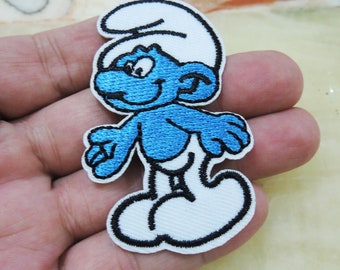 Blue Patches - 1 pcs of Iron on Patch or Sew on Patch Smurf