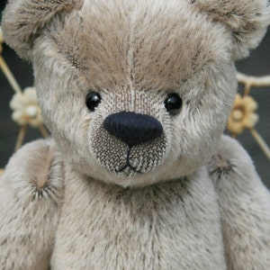 Frederick Printed Pattern, a jointed teddy bear full size sewing pattern by Barbara-Ann Bears to make a traditional, centre seam bear