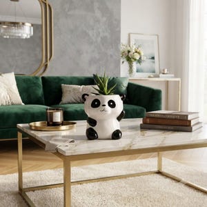 Mini Panda Ceramic Succulent Planter Pot for Indoor Plants