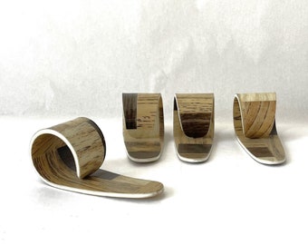Vintage curled plastic napkin rings, set of 4.  SO RETRO!!!