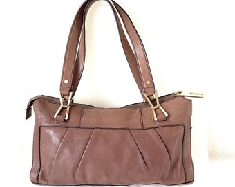 Vintage Calvin Klein tobacco brown leather shoulder bag, GORGEOUS!