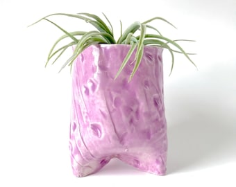 Reduced!!  Vintage funky ceramic planter/pencil holder, Cool desktop Decor!