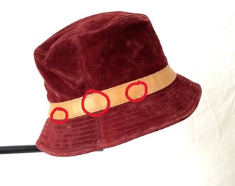 Suede Coach Bucket Hat, Size P/small, ADORABLE! - Etsy display picture 2