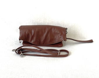 Vintage Barbara Barbieri convertible leather purse/clutch, 80's vibes!