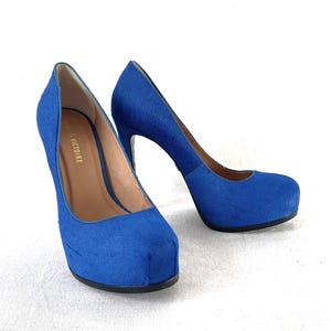 American Express Blue suede Pour La Victoire platforms display picture 1