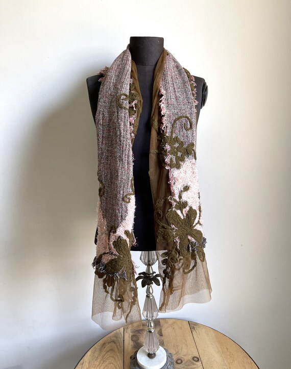 Vintage Messina mixed fabric scarf, BEAUTIFUL! - image 6