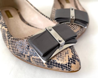 Reduced!  Louise et Cie "Bromley" flats in snakeskin leather, Size 7M.  AMAZING!