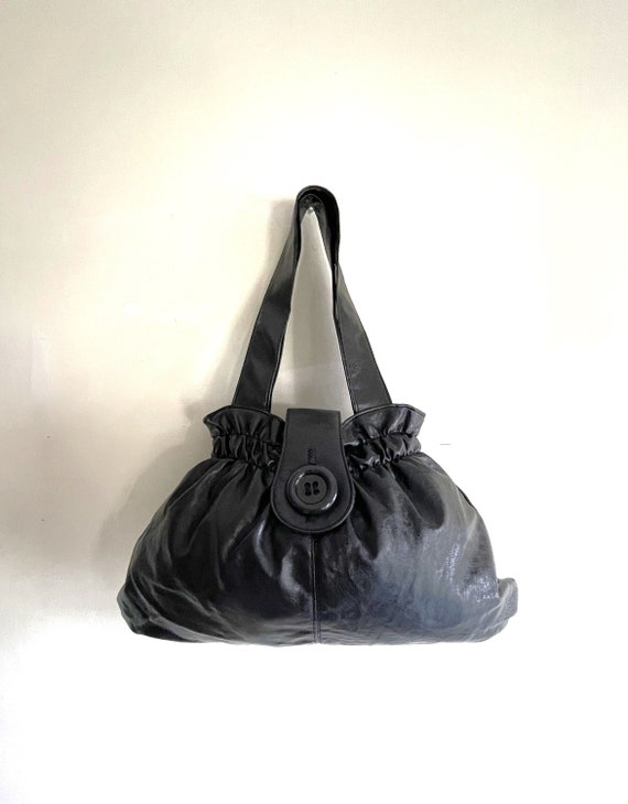 Vintage Giannini slouchy black faux leather should
