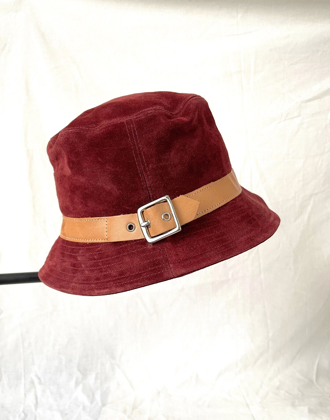 Coach Red Bucket Hat Coach | Red Bucket Hat with Gold Eyelet Band | Cotton  main image 3