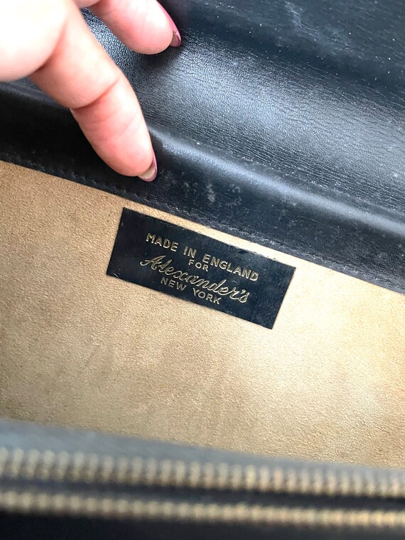 Reduced!  Vintage top handle black patent purse, … - image 6