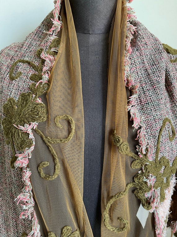 Vintage Messina mixed fabric scarf, BEAUTIFUL! - image 4