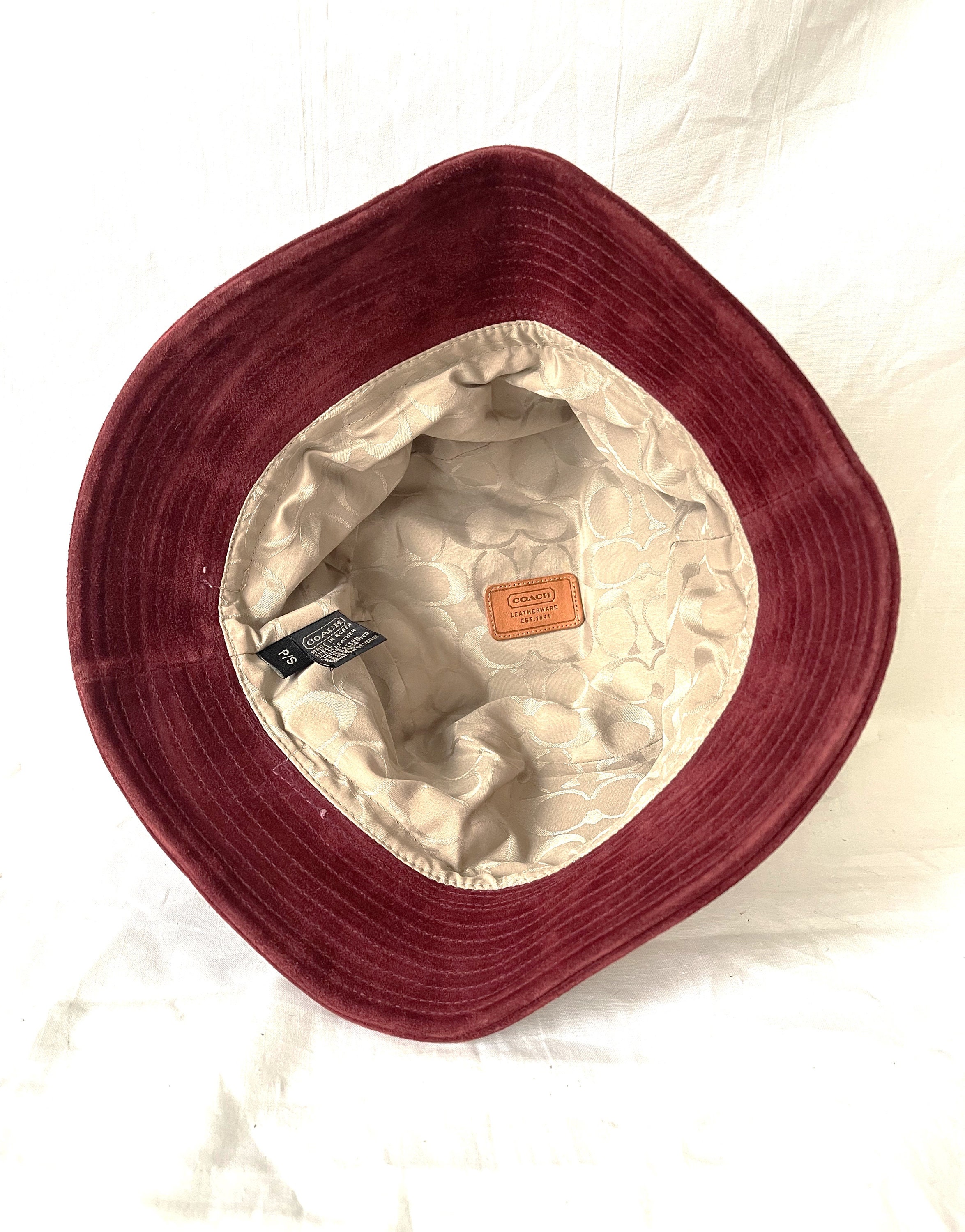 Coach 100% suede hat Suede Coach Bucket Hat, Size P/small, ADORABLE! - Etsy main image 4