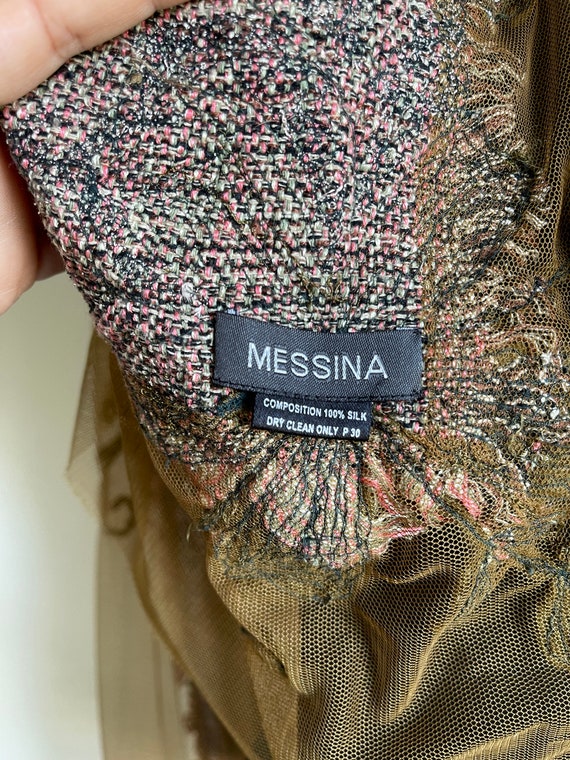 Vintage Messina mixed fabric scarf, BEAUTIFUL! - image 8
