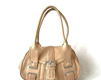 Vintage Kenneth Cole leather satchel bag in tan, STUNNING!