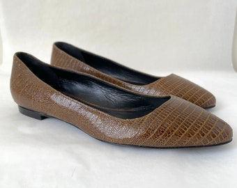 Reduced!!   Max Mara brown leather ballerina flats, size 38 EU, Super Chic!
