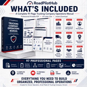 Trucking Company Operations Manual PDF – 97-Page Policies, SOPs, Checklists and KPI Dashboards