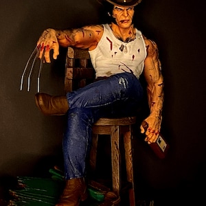 Statua Wolverine'a (walka po barze) – żywica drukowana w 3D – skala 1/6