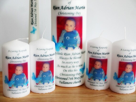 personalized customized christening baptism candles gift girls etsy