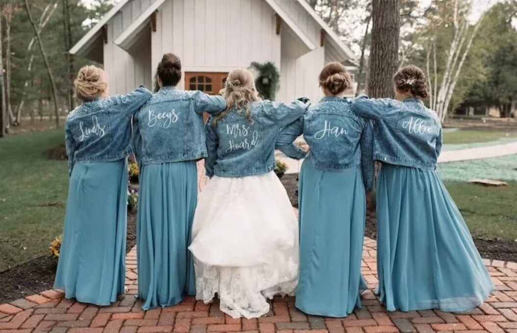 Bridesmaid Denim Jackets - Etsy UK
