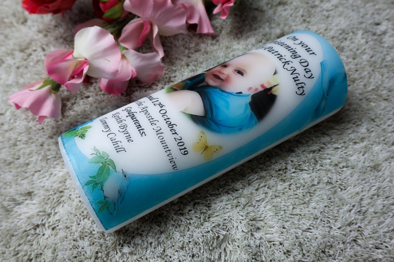 Christening Candle Custom Photo Candle Personalized Etsy Ireland