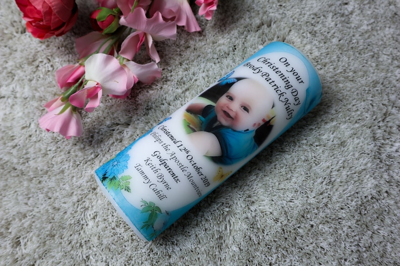 Christening Candle Custom Photo Candle Personalized Etsy Ireland