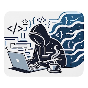 Tapis de souris Code and Coffee, décoration de bureau pour développeur, accessoire pour espace de travail de programmeur