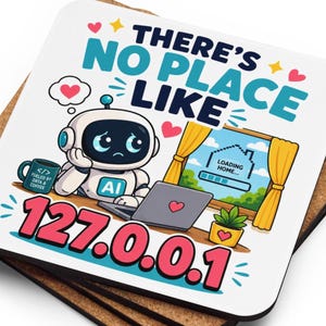 Localhost Coaster, 127.0.0.1 Desk Decor, Programmer Humor Mug Accessory