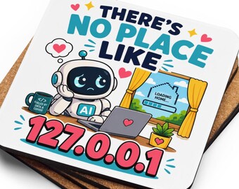 Localhost コースター、127.0.0.1 デスクデコレーション、プログラマーユーモアマグアクセサリー