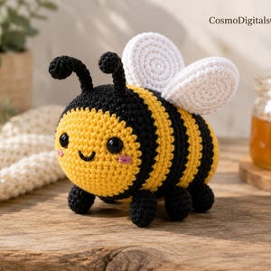 Amigurumi Bee Crochet Pattern PDF, Bumblebee Plush Toy Tutorial, Easy Beginner Crochet Animal, Nursery Decor Gift, Instant Download