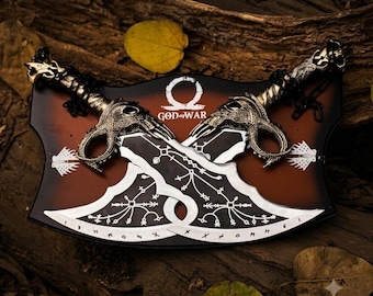 God of War Kratos Zwillings-Metallrequisiten – Chaosklinge-Cosplay-Replika – GOW Spartan Gamer-Zimmerdeko – Jubiläumsgeschenk für ihn