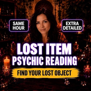 Lost Item Psychic Reading, Find Lost Object, Missing Item Reading, Clairvoyant Guidance, Location Impressions, Same hour