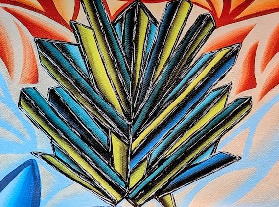 Abstract Agave Plant Desert Inspired Art Giclee Print –   Canvas Art