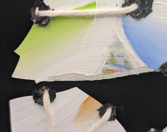 Vinyl-Schallplatte Kunst: Abstrakte Acryl Malerei auf Holzplatte