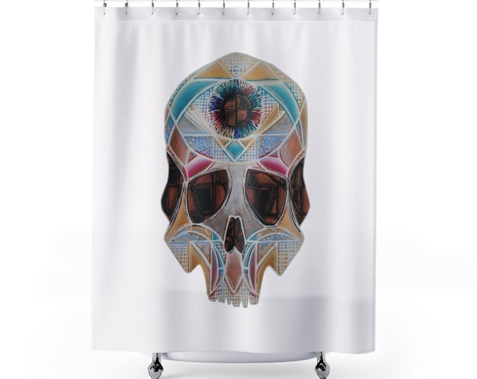 Art Deco Skull Shower Curtains