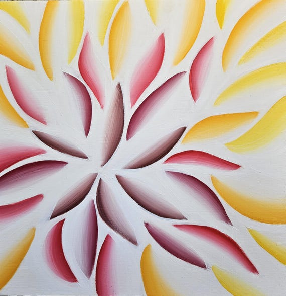 Brightly Colored Light Sinewy Design - Maximalist Abstract Expressionist Acrylic on 12x12 Wood Panel by Bex Nikols