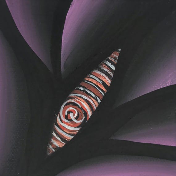 Original Acrylic Painting: Colorful Abstract Spiral on 4x4 Inch Canvas