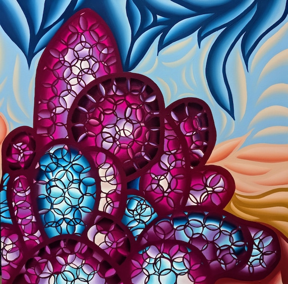 Prickly Pear Original Acrylic painting on 24x24 inch canvas