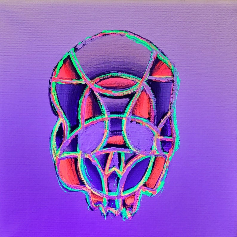 Limited Edition 2022 Art Deco Skull Halloween Themed Original Etsy